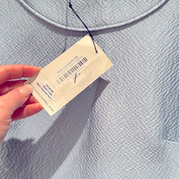 NWT- Sara Campbell Boston Cap Sleeve Shift Dress Light Blue Size 8 - Picture 7 of 15